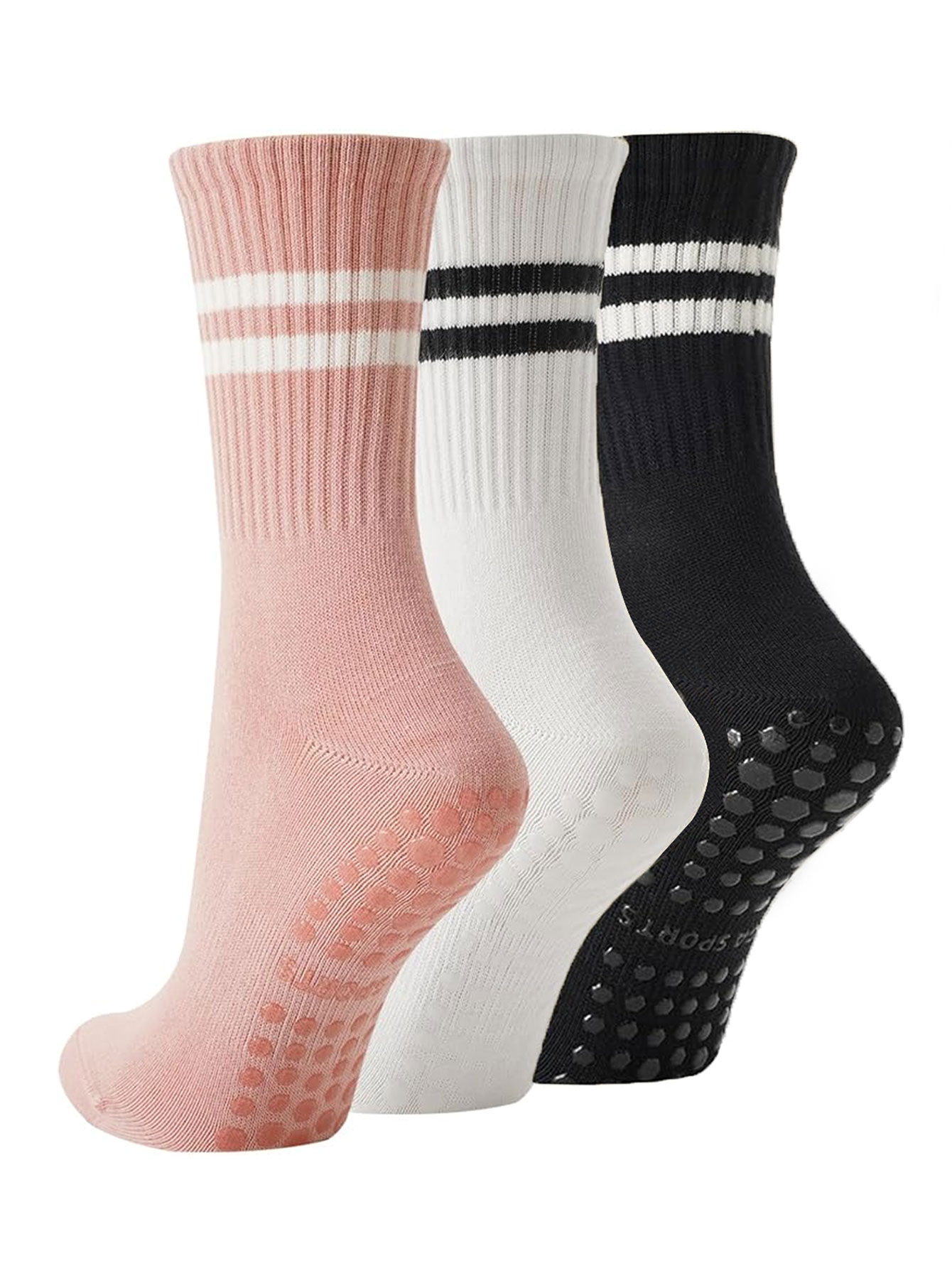 Pilates Yoga Grip Socks - 3 pares de calcetines de yoga,