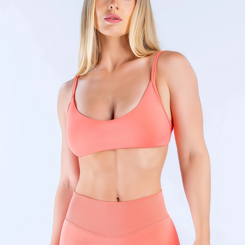 Pilates Yoga Workout - HISTELLO Impact Scoop Neck Bra para