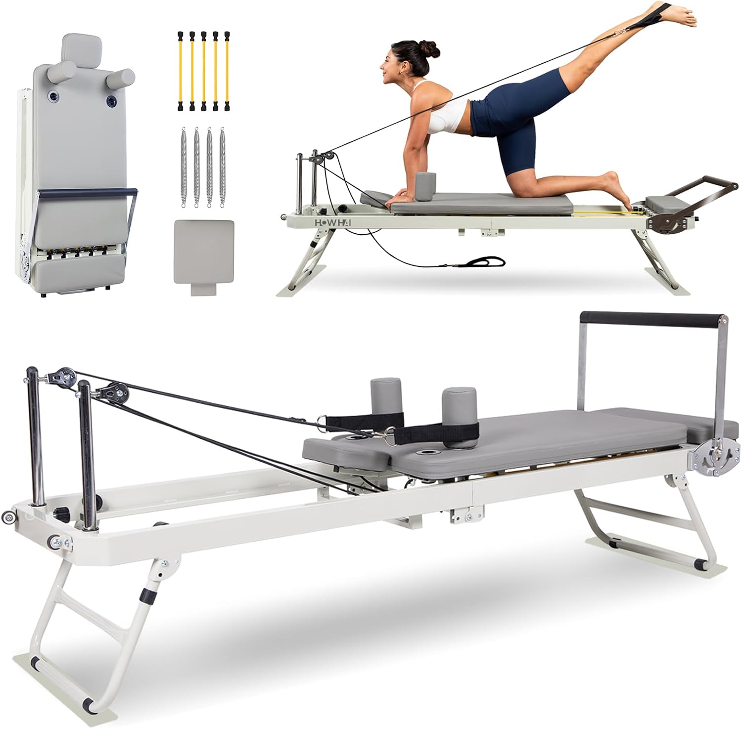 Pilates Reformer Spring - Máquina de Pilates Reformer Plegable para