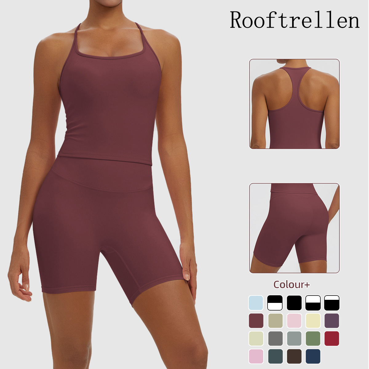 Pilates Yoga Jacket - Rooftrellen 2 Piezas Conjunto de Yoga