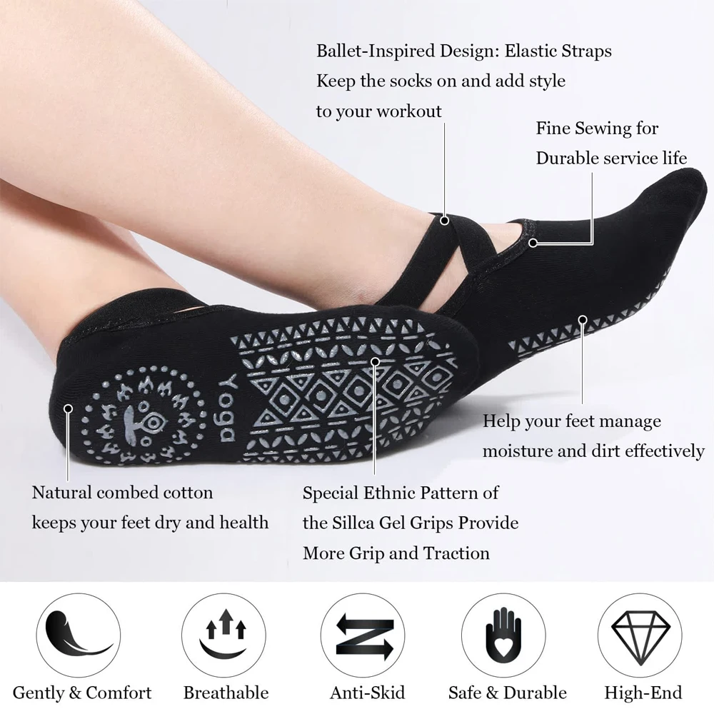 1 par de calcetines de yoga pa - Pilates Yoga Workout reseña y precio